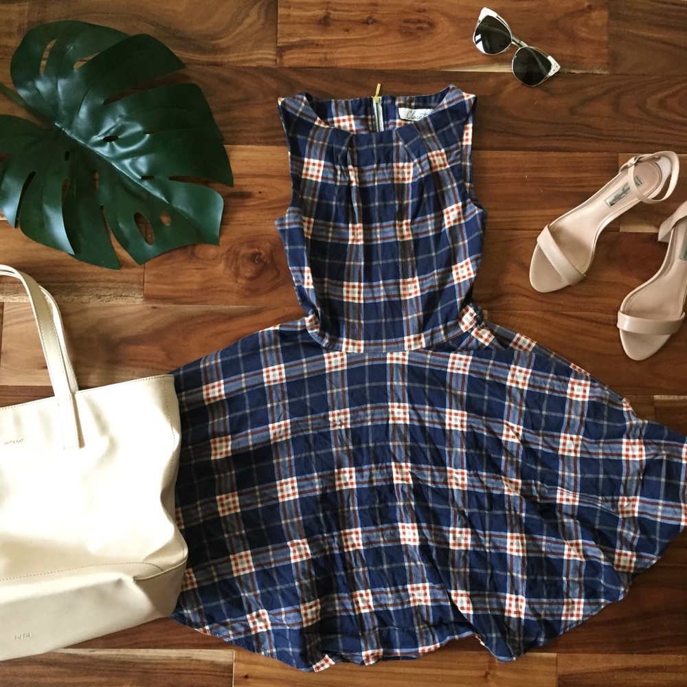 The Closet London Plaid A-Line midi dress